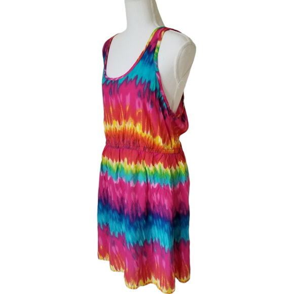 Mix & Co dress Tie Dye Elastic Waistband dress - Size L - Picture 3 of 4